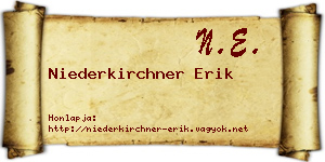 Niederkirchner Erik névjegykártya